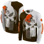 cleveland-browns-graphic-punisher-brown-white-hoodie-best-selling