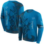 custom-detroit-lions-deer-silhouette-blue-hoodie-best-selling