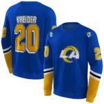 custom-los-angeles-rams-striped-sleeves-blue-hoodie-best-selling