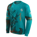 custom-miami-dolphins-deer-silhouette-aqua-hoodie-best-selling