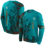 custom-miami-dolphins-deer-silhouette-aqua-hoodie-best-selling
