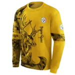 custom-pittsburgh-steelers-deer-silhouette-gold-hoodie-best-selling
