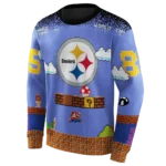 custom-pittsburgh-steelers-mario-blue-black-hoodie-best-selling