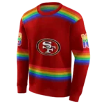custom-san-francisco-49ers-rainbow-stripes-red-hoodie-best-selling