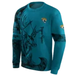 customized-jacksonville-jaguars-deer-silhouette-teal-hoodie-best-selling