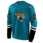 customized-jacksonville-jaguars-striped-sleeves-teal-hoodie-best-selling