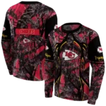 customized-kansas-city-chiefs-hunting-theme-red-black-hoodie-best-selling