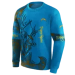 customized-los-angeles-chargers-deer-silhouette-blue-hoodie-best-selling