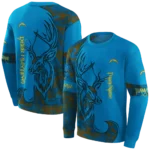 customized-los-angeles-chargers-deer-silhouette-blue-hoodie-best-selling