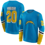 customized-los-angeles-chargers-striped-sleeves-blue-hoodie-best-selling