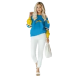 customized-los-angeles-chargers-striped-sleeves-blue-hoodie-best-selling