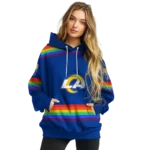 customized-los-angeles-rams-rainbow-stripes-blue-hoodie-best-selling