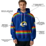 customized-los-angeles-rams-rainbow-stripes-blue-hoodie-best-selling