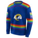 customized-los-angeles-rams-rainbow-stripes-blue-hoodie-best-selling