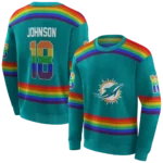customized-miami-dolphins-rainbow-stripes-aqua-hoodie-best-selling