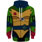 customized-new-england-patriots-superhero-armor-blue-green-hoodie-best-selling