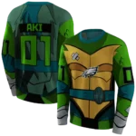 customized-philadelphia-eagles-superhero-armor-green-hoodie-best-selling