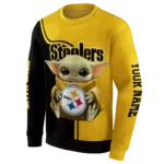 customized-pittsburgh-steelers-baby-yoda-gold-black-hoodie-best-selling