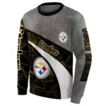 customized-pittsburgh-steelers-hexagonal-mesh-gold-black-gray-hoodie-best-selling