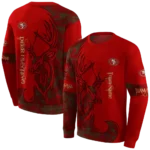 customized-san-francisco-49ers-deer-silhouette-red-hoodie-best-selling