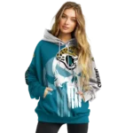 jacksonville-jaguars-graphic-punisher-teal-white-hoodie-best-selling
