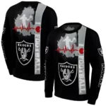 las-vegas-raiders-football-heartbeat-black-hoodie-best-selling