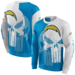 los-angeles-chargers-graphic-punisher-blue-white-hoodie-best-selling