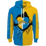 los-angeles-chargers-heartbeat-graphic-blue-hoodie-best-selling