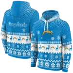 los-angeles-chargers-reindeer-motif-blue-hoodie-best-selling