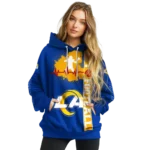 los-angeles-rams-football-heartbeat-blue-hoodie-best-selling