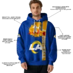 los-angeles-rams-football-heartbeat-blue-hoodie-best-selling