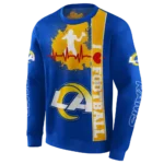los-angeles-rams-football-heartbeat-blue-hoodie-best-selling