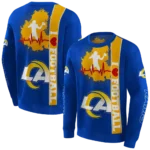 los-angeles-rams-football-heartbeat-blue-hoodie-best-selling
