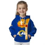 los-angeles-rams-football-heartbeat-blue-hoodie-best-selling