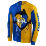 los-angeles-rams-heartbeat-graphic-blue-hoodie-best-selling