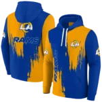los-angeles-rams-splatter-effect-blue-hoodie-best-selling