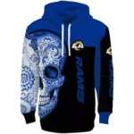 los-angeles-rams-sugar-skull-blue-black-hoodie-best-selling