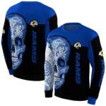 los-angeles-rams-sugar-skull-blue-black-hoodie-best-selling