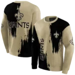 new-orleans-saints-splatter-effect-gold-hoodie-best-selling