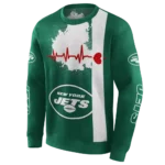 new-york-jets-football-heartbeat-green-hoodie-best-selling