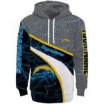 personalized-los-angeles-chargers-hexagonal-mesh-blue-black-gray-hoodie-best-selling