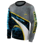 personalized-los-angeles-chargers-hexagonal-mesh-blue-black-gray-hoodie-best-selling