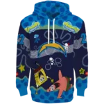 personalized-los-angeles-chargers-spongebob-patrick-star-blue-navy-hoodie-best-selling