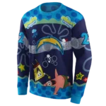 personalized-los-angeles-chargers-spongebob-patrick-star-blue-navy-hoodie-best-selling