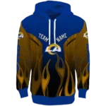 personalized-los-angeles-rams-flame-design-blue-hoodie-best-selling