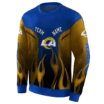 personalized-los-angeles-rams-flame-design-blue-hoodie-best-selling