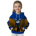 personalized-los-angeles-rams-flame-design-blue-hoodie-best-selling