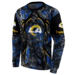 personalized-los-angeles-rams-hunting-theme-blue-black-hoodie-best-selling