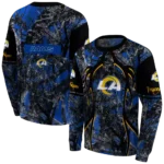 personalized-los-angeles-rams-hunting-theme-blue-black-hoodie-best-selling