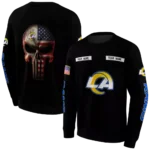 personalized-los-angeles-rams-punisher-skull-black-hoodie-best-selling
